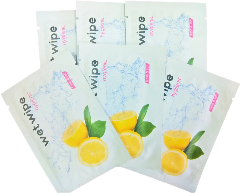 Cерветки вологі гігієнічні "Hygienic wet wipe Lemon " індивідуальна упаковка